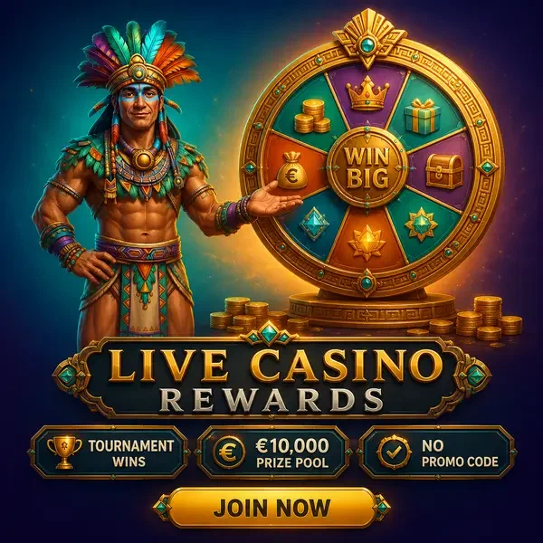 Der Gatekeeper deutet auf goldenes Preisrad beim Rolldorado Live-Casino-Turnier